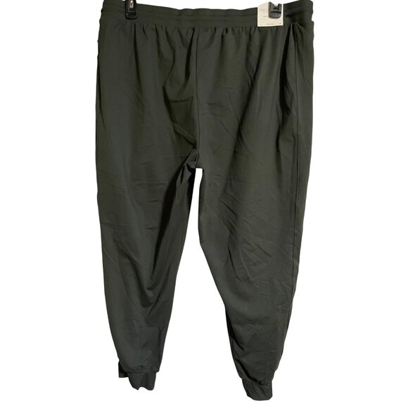 Rachel Zoe Mid-Rise Jogger Pants XXL Dark Olive Green Drawstring Ribbed Cuffs - Picture 2 of 10